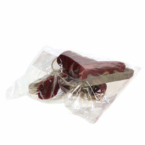daiktų Eglutės puošmena pačiūžų pora raudona 10cm x 9cm