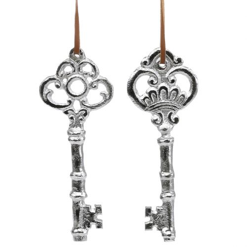 Floristik24 Raktas sidabrinis pakabinimui 15,5cm 2vnt