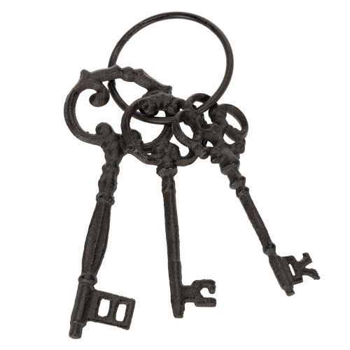 Floristik24 Dekoratyvinis raktų pakabukas, senovinio raktų dizaino, kaip nostalgiškas namų aksesuaras, 27 cm