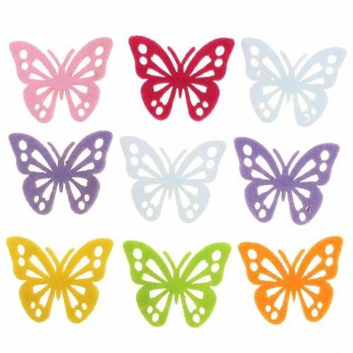 daiktų Veltinio drugelių stalo puošmena Įvairių spalvų 3,5 × 4,5 cm 54 vnt.