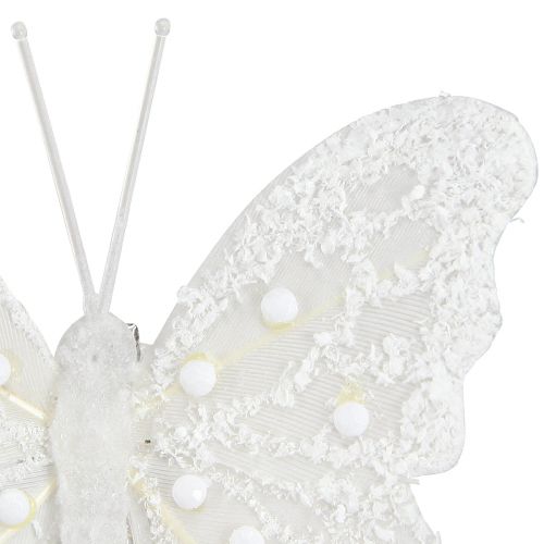 daiktų Balta drugelio puošmena ant segtuko 7,5cmx7cm 4 vnt