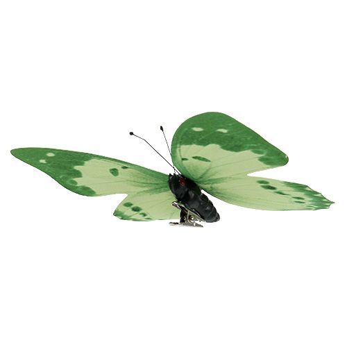 Floristik24 Drugelis žalias ant segtuko 10cm - 11cm 6vnt