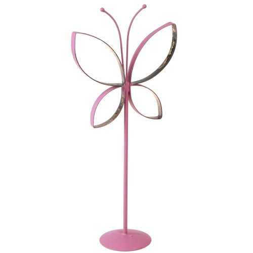 Floristik24 Butterfly metalinis dekoratyvinis stovas Fuchsia Gold H29cm 2 vnt