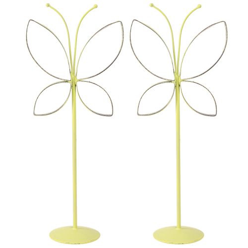 daiktų Drugelis metalinis dekoratyvinis stovas žalias auksas H29cm 2 vnt