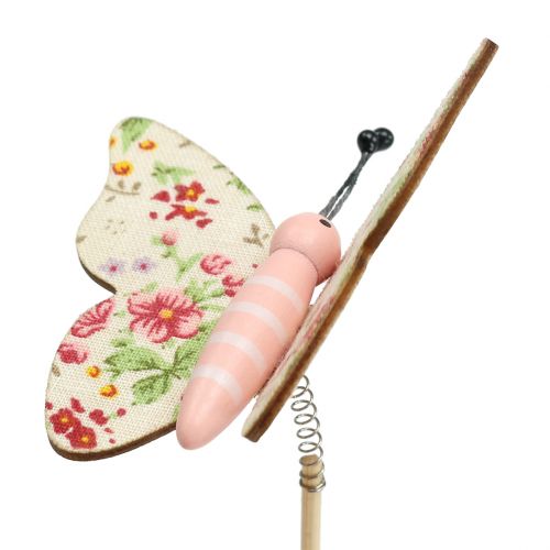 Floristik24 Drugelis ant medinio pagaliuko 5,5cm - 7cm 18 vnt