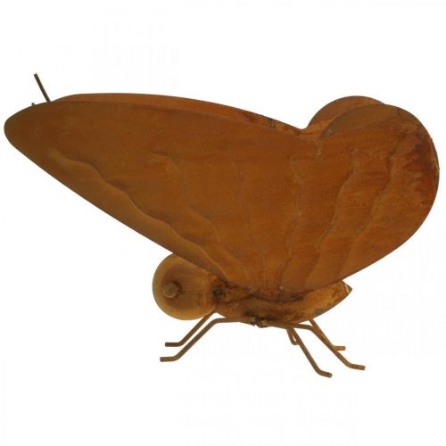 Floristik24 Sodo figūrėlė, drugelis į vietą, metalo puošmena patina L20cm P21cm