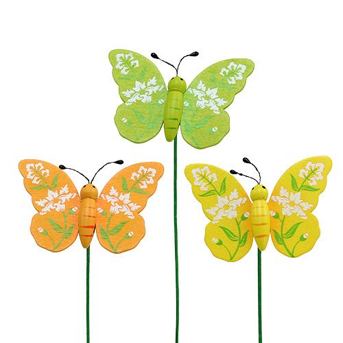 Floristik24 Spalvinga drugelių rūšis. 6cm L25cm 15 vnt
