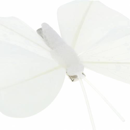 daiktų Plunksninis drugelis ant segtuko baltas 7-8cm 8vnt