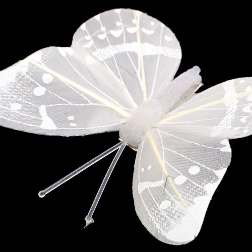 Floristik24 Drugelis ant segtuko baltas 8cm 8vnt