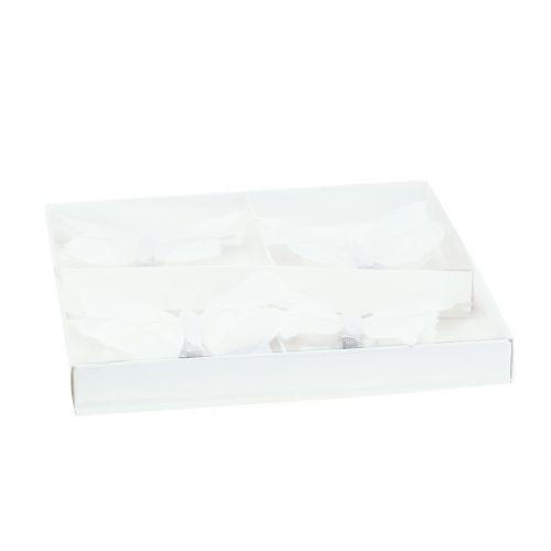 Floristik24 Drugelis ant segtuko baltas 8cm 8vnt