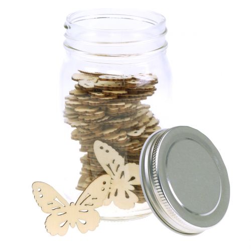 Floristik24 Drugelio mediena stiklinėje 60p