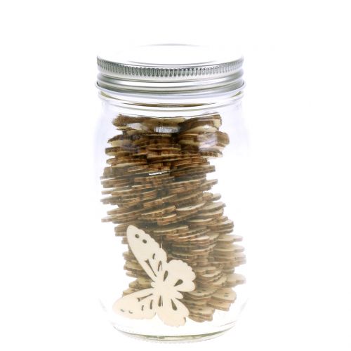 Floristik24 Drugelio mediena stiklinėje 60p