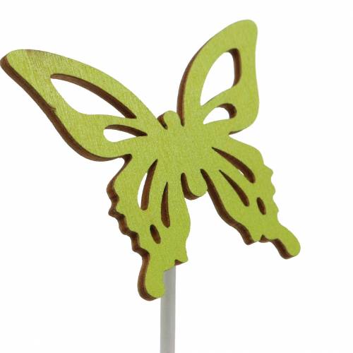 Floristik24 Gėlių smeigės drugelio mediena 7x5,5cm 12vnt asorti