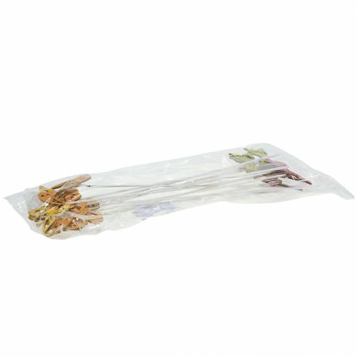 Floristik24 Gėlių smeigės drugelio mediena 7x5,5cm 12vnt asorti