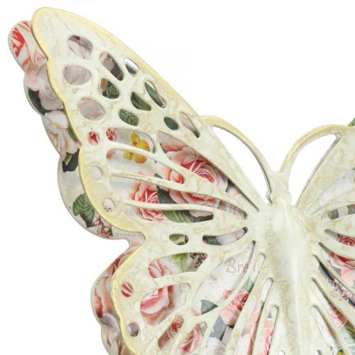 Floristik24 Sienų apdaila metalinė drugelių puošmena kaimiško stiliaus P21,5cm