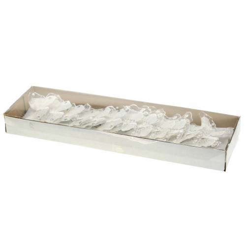 daiktų Plunksninis drugelis ant segtuko baltas 10cm 12 p