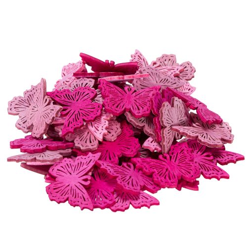 daiktų Dekoratyviniai drugelių formos elementai pavasariškoms stalo ir dubenėlių kompozicijoms, 4 cm, 72 vnt.