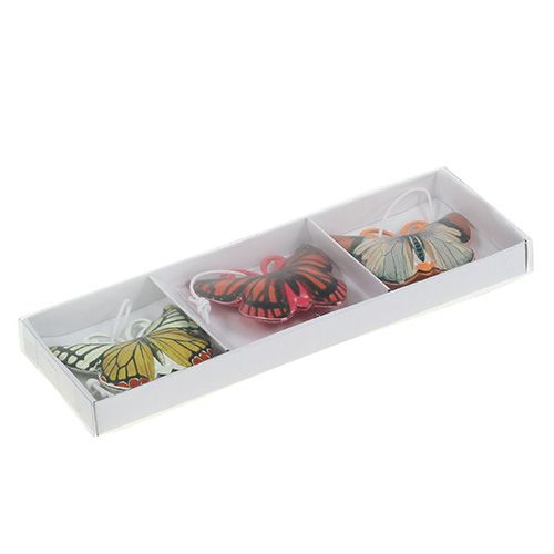 Floristik24 Drugelis pakabinimui spalvingas asorti 5,5cm 3vnt