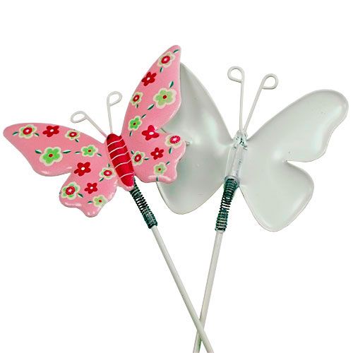 Floristik24 Drugeliai su vielos skarda spalvoti 6cmx5cm L24cm