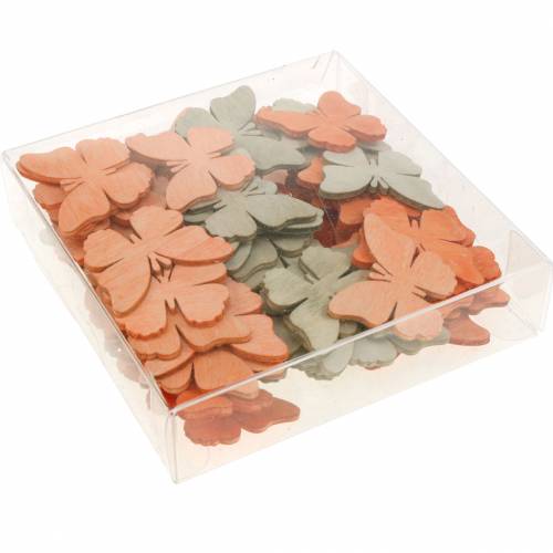 daiktų Drugeliai dekoratyvinių drugelių sklaidymui oranžinė, abrikosinė, ruda 72 vnt.