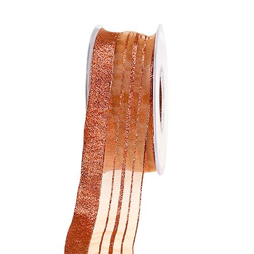 Floristik24 Dekoratyvinė virvelė su lurekso juostelėmis varinis 40mm 20m