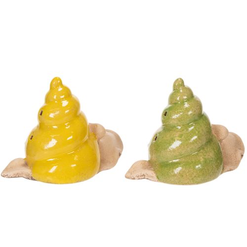 daiktų Keraminė dekoratyvinė sraigė su LED apšvietimu. Žaisminga stalo dekoracija namams ir balkonui. 12 cm, 2 vnt.