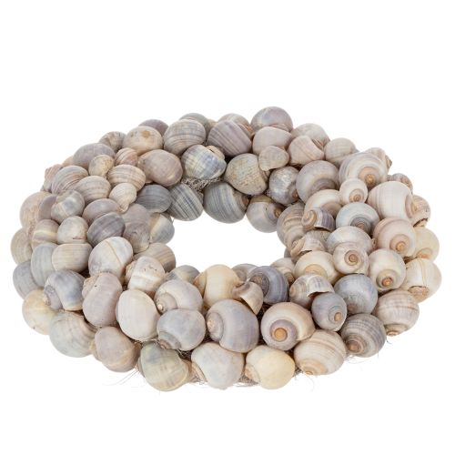 daiktų Sraigių vainikas pakabinimui, dekoratyvinis vainikas, jūrinio stiliaus, Nathai, Ø35cm