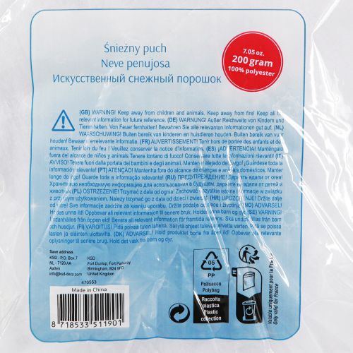 daiktų Sniego apdaila dirbtinė sniego medvilnė žieminė balta 200g