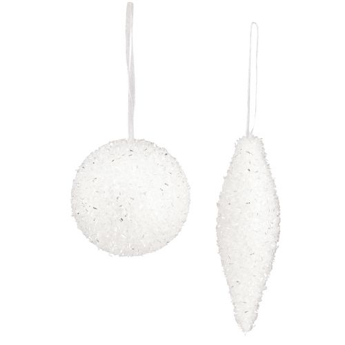 daiktų Sniego puošmena Kalėdiniai papuošimai kamuoliukai kūgiai Ø4/8cm 18 vnt