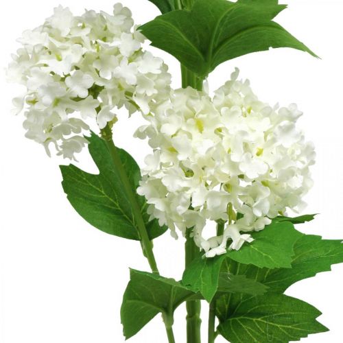 Sniego gniūžtės šakelė Dirbtinis augalas Šilkinė gėlė Balta Ø6.5cm L78cm