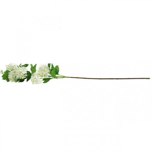 Floristik24 Sniego gniūžtės šakelė Dirbtinis augalas Šilkinė gėlė Balta Ø6.5cm L78cm