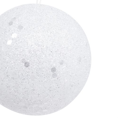 Floristik24 Dekoratyvinė sniego gniūžtė pakabinimui Ø6cm 12vnt