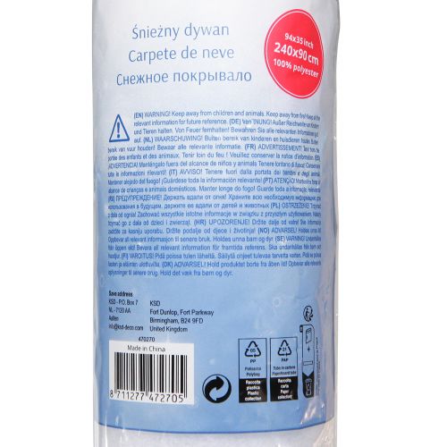 daiktų Sniego antklodė dekoracija sniegas balta žiemos dekoracija 240×90cm