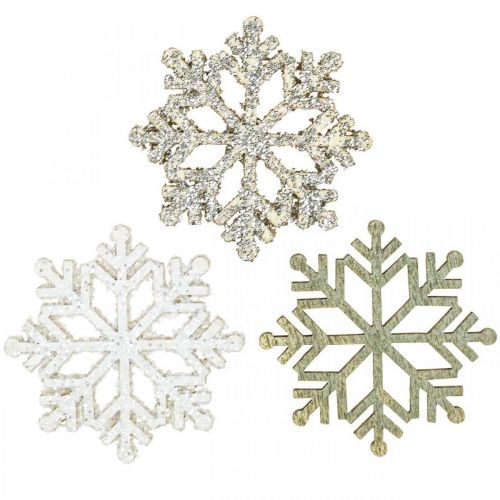Floristik24 Snaigė natūralus, balto žėručio mišinys Ø4cm 72 vnt