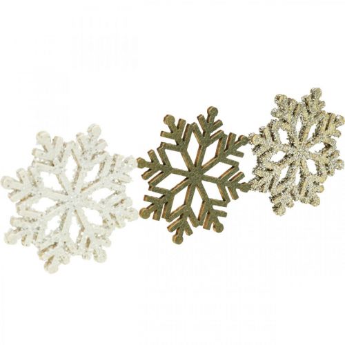 Floristik24 Snaigė natūralus, balto žėručio mišinys Ø4cm 72 vnt