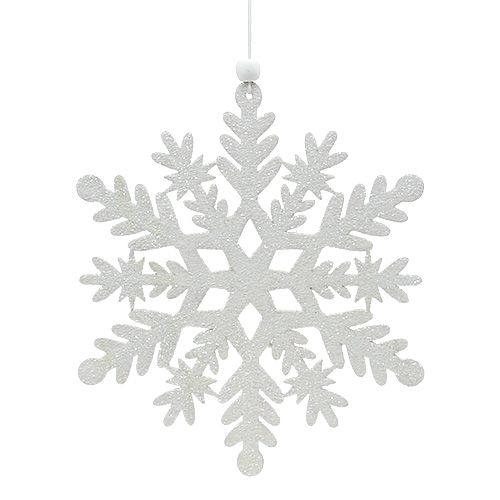 Floristik24 Snaigė balta su žėručiu 20cm 4vnt