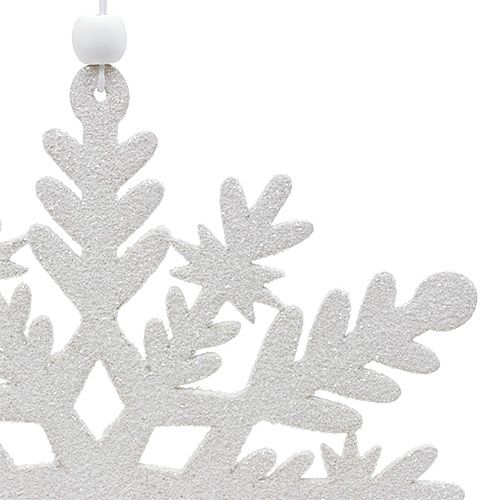 Floristik24 Snaigė balta su žėručiu 20cm 4vnt
