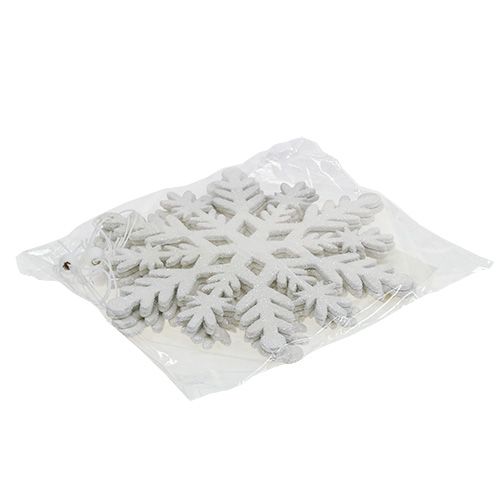 Floristik24 Snaigė balta su žėručiu 20cm 4vnt