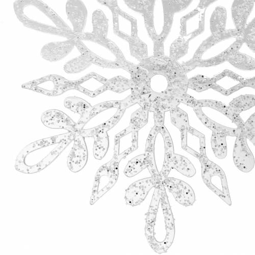 Floristik24 Snaigė pakabinti 14,5cm permatoma, blizganti 12vnt