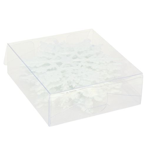 daiktų Snaigės puošmena balti blizgantys ledo kristalai 10cm 12 vnt