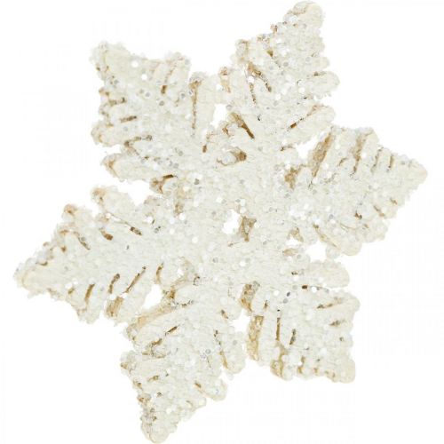daiktų Snaigės medis 4cm baltas su žėručiu 72 vnt