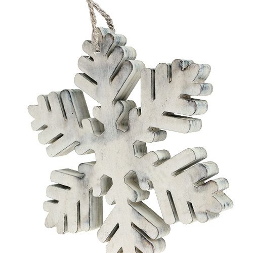 Floristik24 Medinės snaigės baltai pilkos rūšies. 7-12cm 6vnt