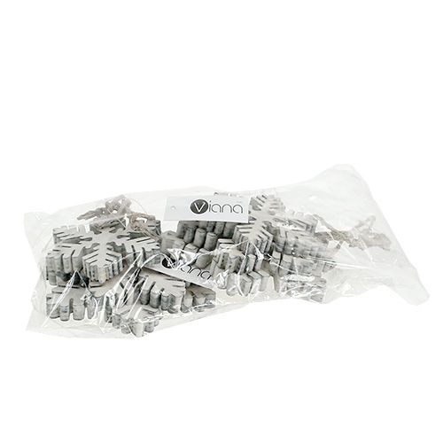 Floristik24 Medinės snaigės baltai pilkos rūšies. 7-12cm 6vnt