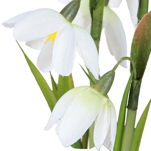 daiktų Snieguolės dirbtinės stiklinės dirbtinės gėlės baltos 22,5cm 2vnt