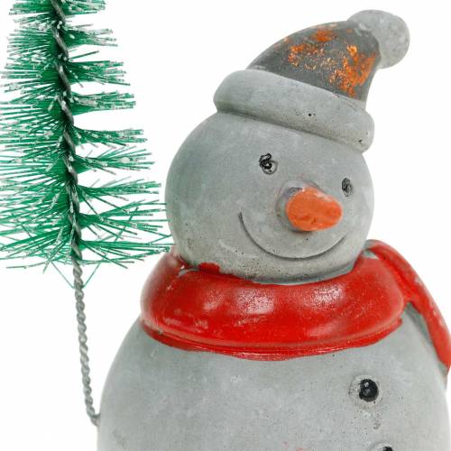 Floristik24 Kalėdinė sniego senelio figūrėlė su eglute betono pilka, spalvota 9cm – 11cm 4vnt