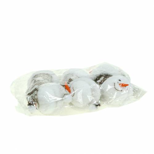 Floristik24 Dekoratyvinė kabykla sniego senelio galva 9cm x 6cm 6vnt