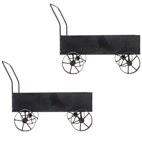 daiktų Ratuko dekoratyvinė metalinė augalų dėžė antracitas L37cm