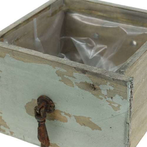 Floristik24 Sodinamosios medinis stalčius senovinis pilkas 16cm x 14cm