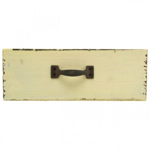 daiktų Medinis stalčius sodinimui Yellow Shabby Chic 25×13×8cm