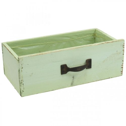 Floristik24 Augalų stalčius medinis šviesiai žalias augalų dėžė vintažinė 25×13×8cm